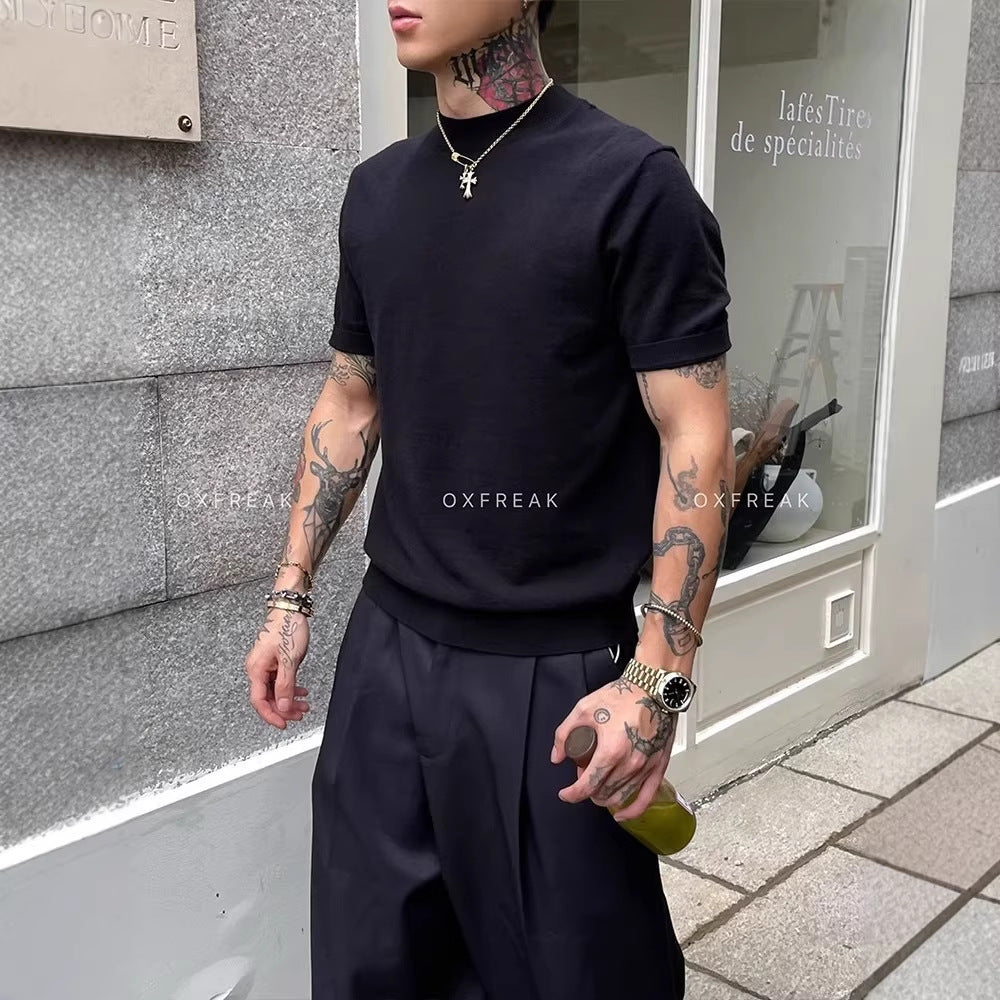 Old Money Style Relaxed Fit Regular Shoulder T-Shirt