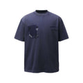 Wash and make old pocket round neck short sleeved shirt