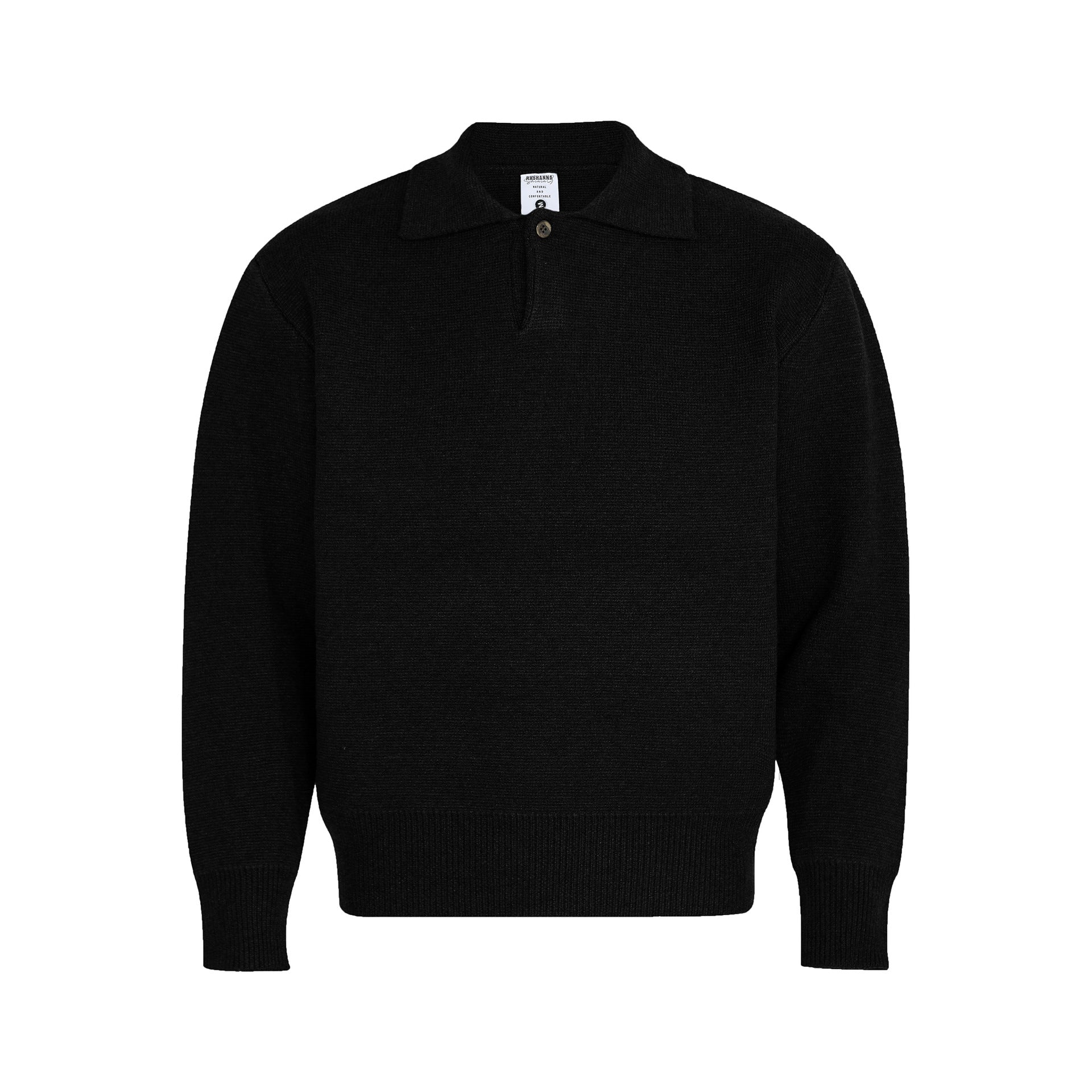 High-End Unisex Notch Lapel Sweater Old Money Style Trendy Men's Loose Long Sleeve Knitwear