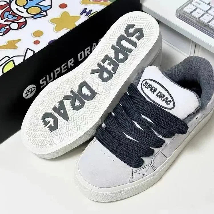 Chunky Platform Lace-Up Skate Sneakers