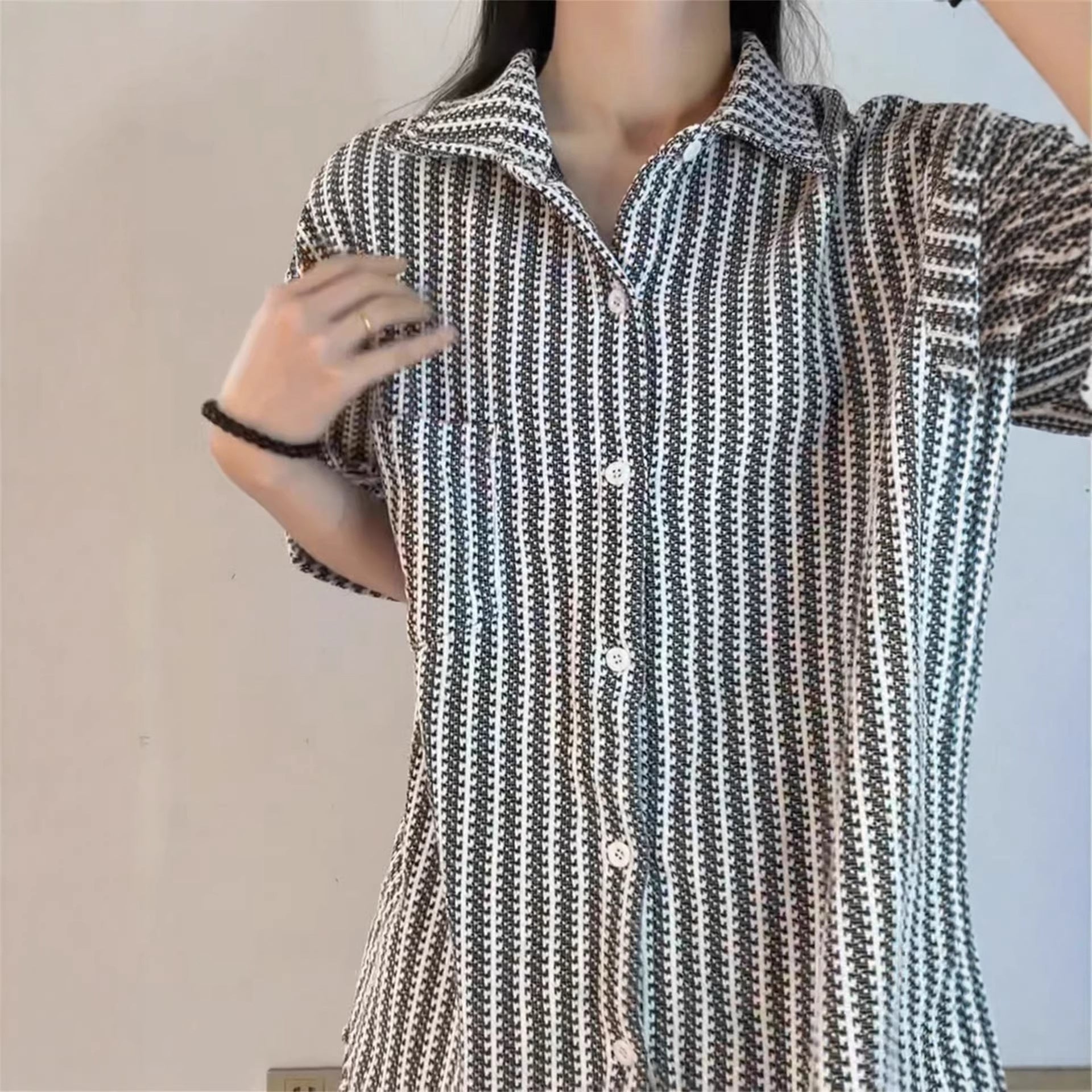 Pattern Old Money Style Short Sleeve Shirt for Men