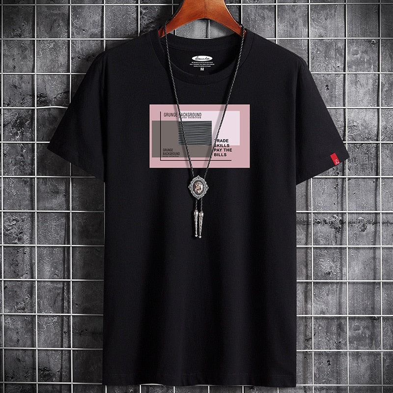 Black Oversized Anime Graphic Print T-Shirt