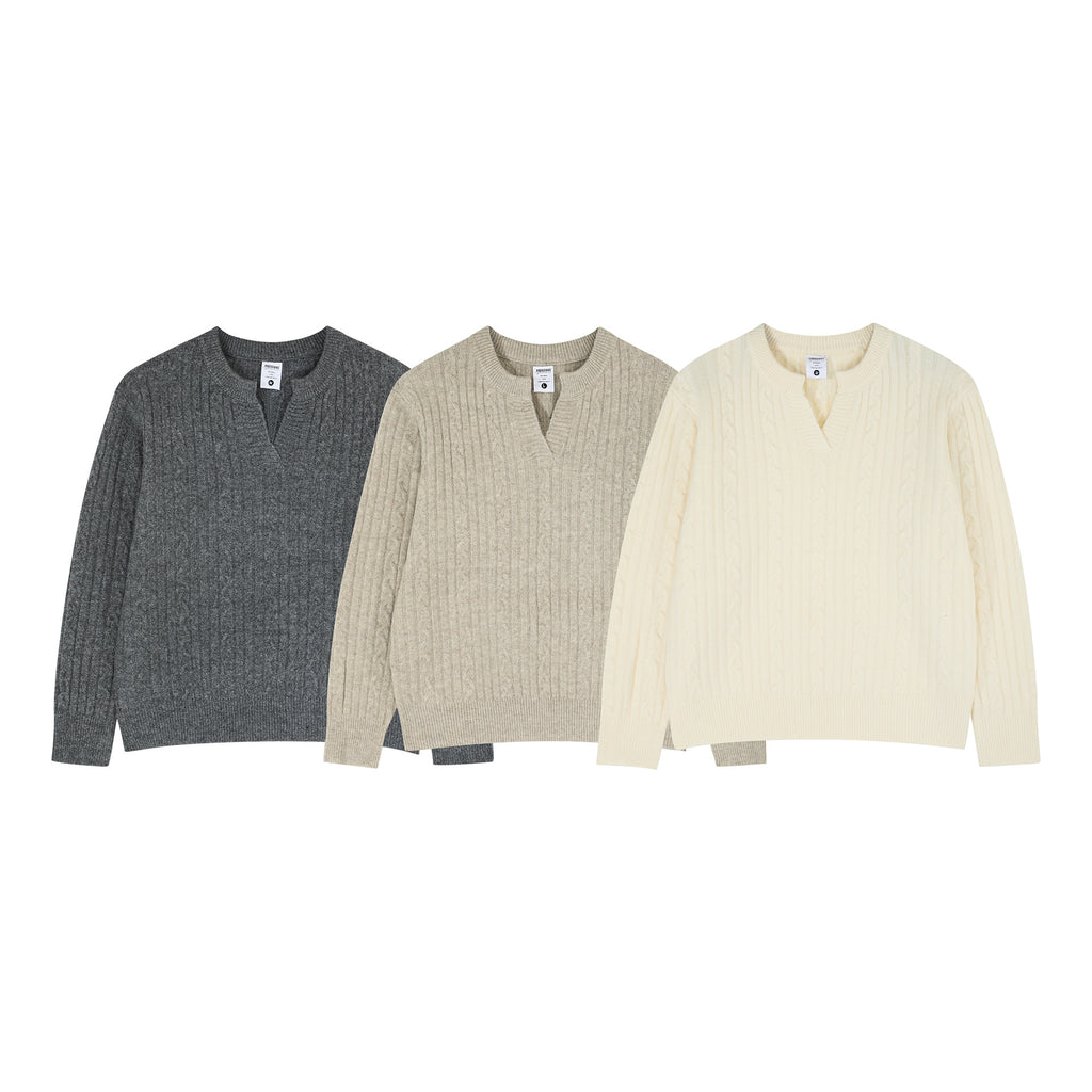 Vintage High-End Unisex Minimalist Sweater, Old Money Style, Trendy Men's Loose Long Sleeve Knitwear