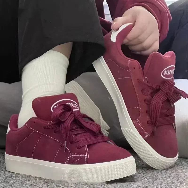 Chunky Platform Lace-Up Skate Sneakers