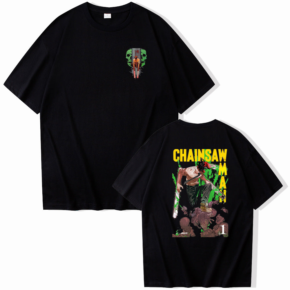 Chainsaw Man Denji Graphic Printed Vintage Wash T-Shirt