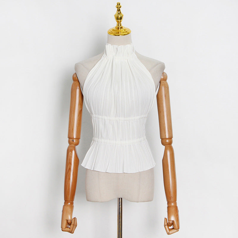 Backless Lace-Up High-Neck Tank Top