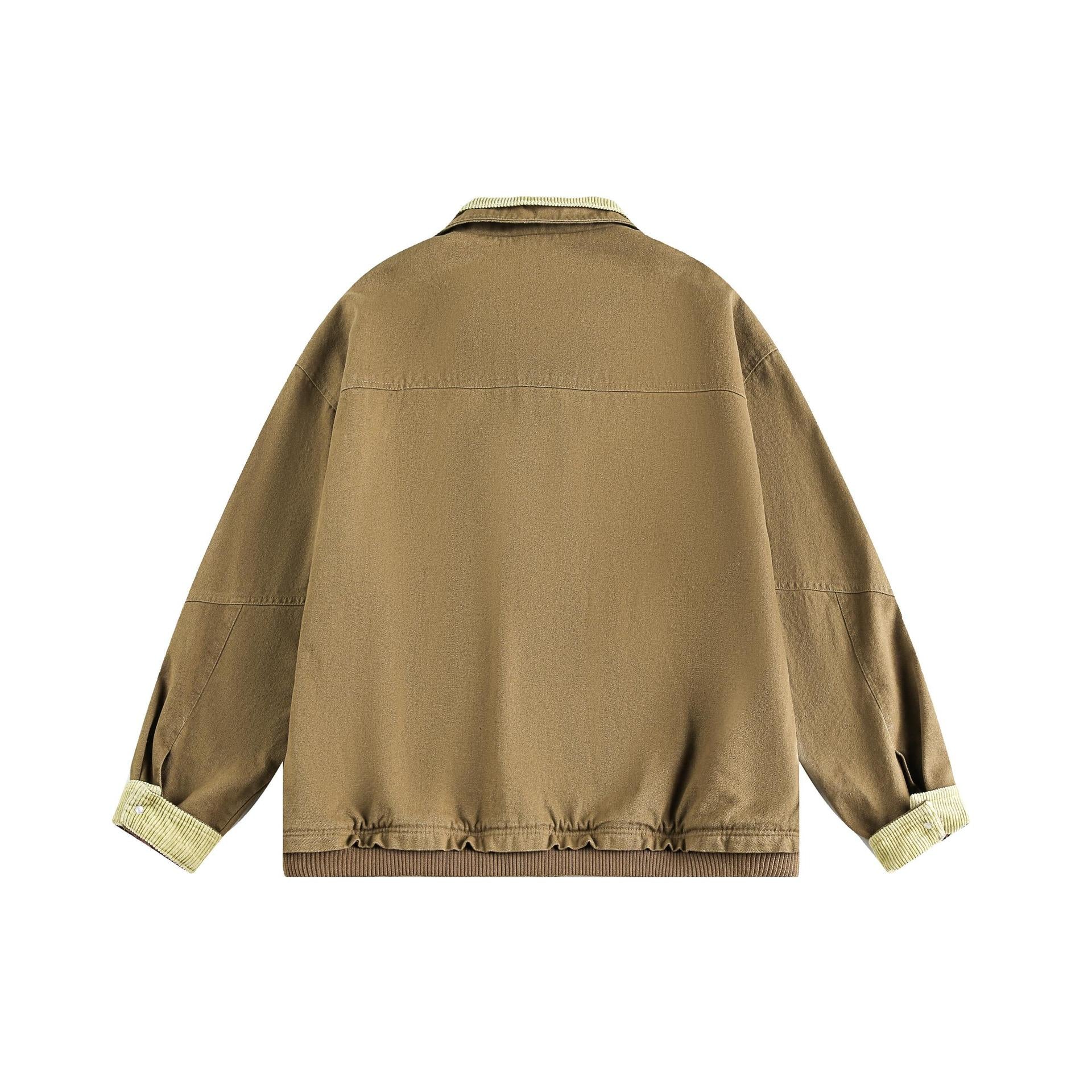 Retro old money style multi pocket workwear jacket