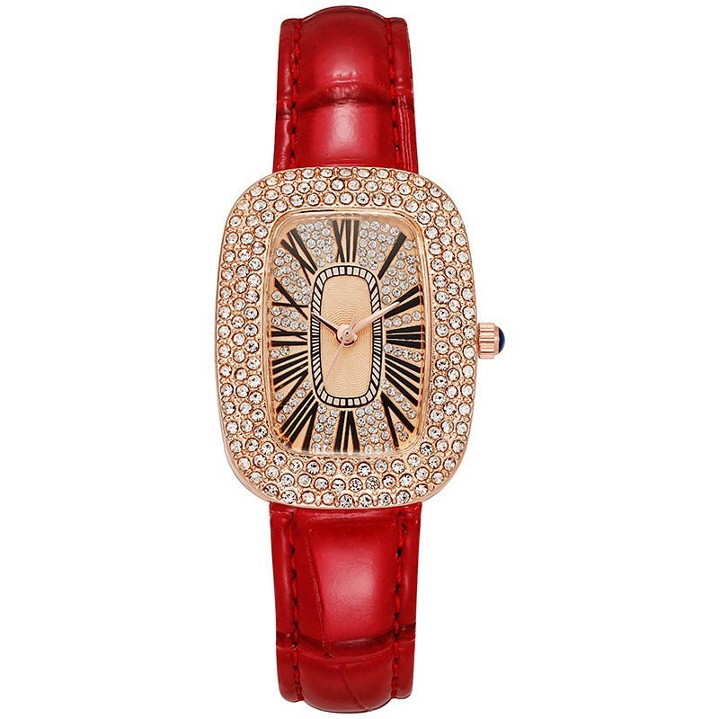 Emerald Green Starry Dial Rhinestone Watch