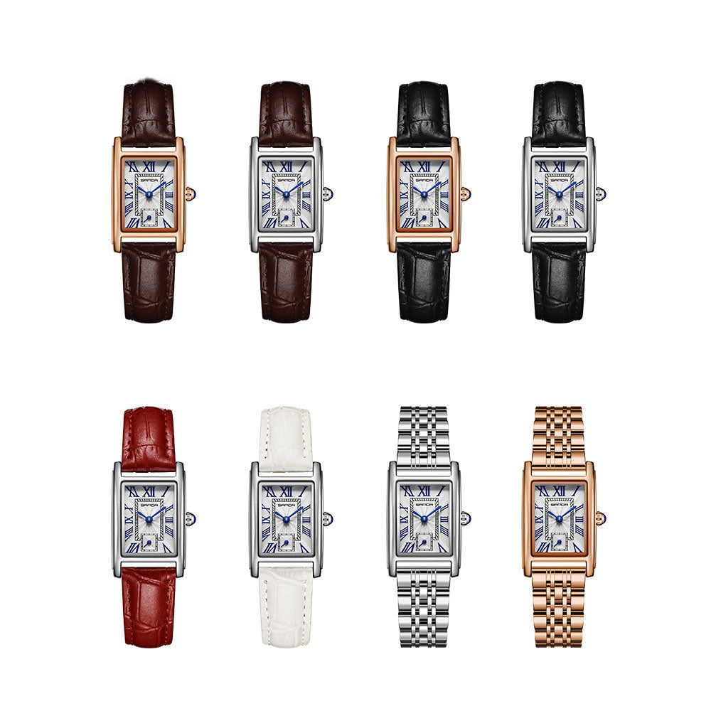 Waterproof Square Roman Numeral Quartz Watch