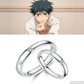 Anime Merchandise Jujutsu Kaisen Yuta Okkotsu Riko Style Couple Simple Open Ring Crystal Jewelry