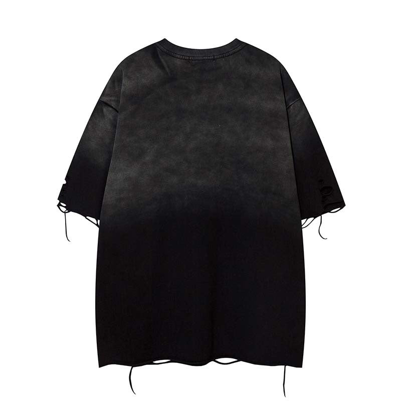 Wash and make old embroidered short sleeves with holes