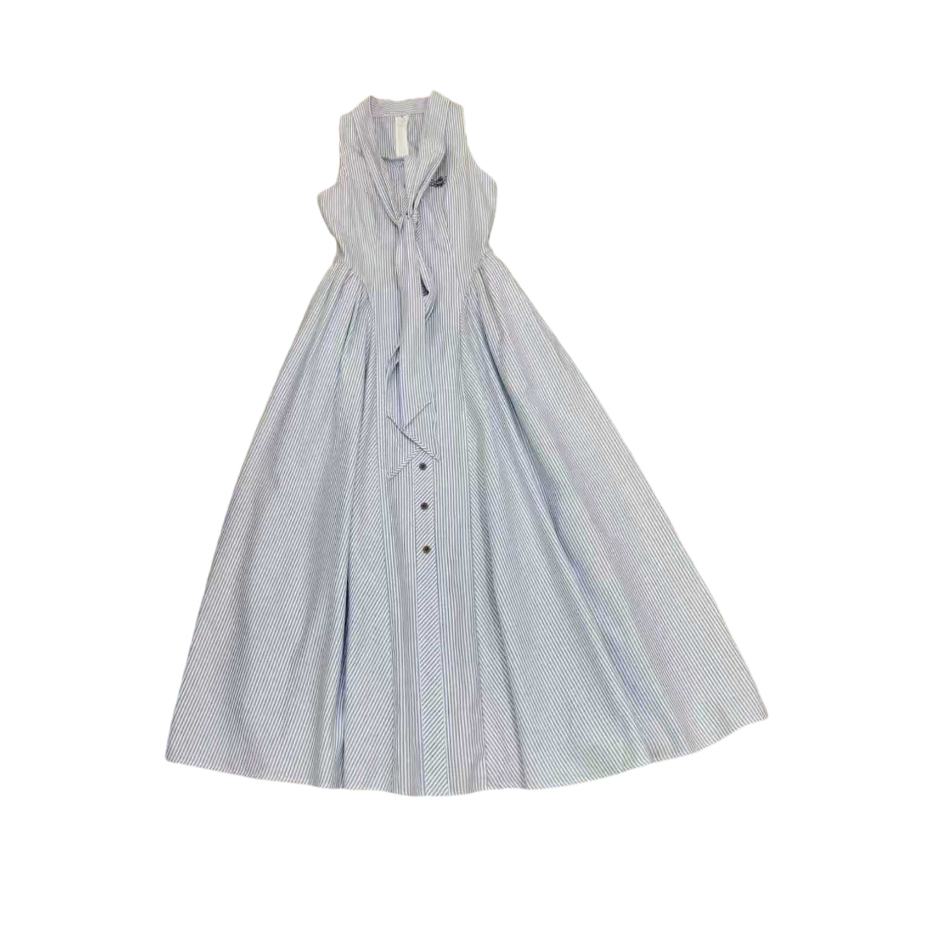 Tailored Striped Blue Shirt Dress