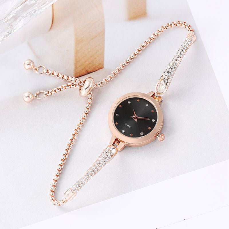 Diamond Inlaid Adjustable Bracelet Watch