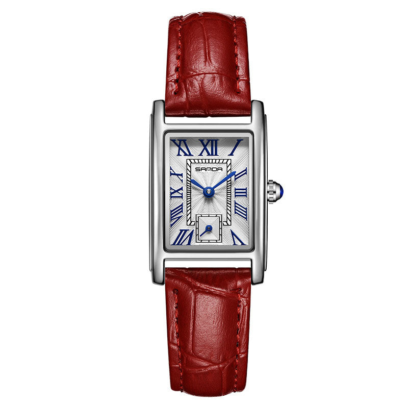 Waterproof Square Roman Numeral Quartz Watch