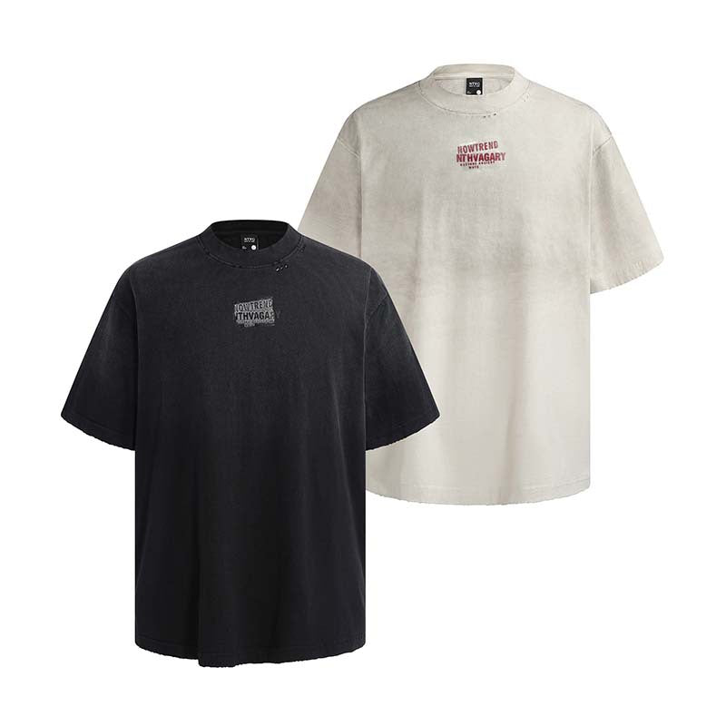 Letter printing washing water making old spray painted short sleeves