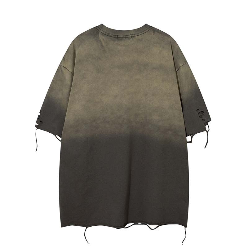 Wash and make old embroidered short sleeves with holes