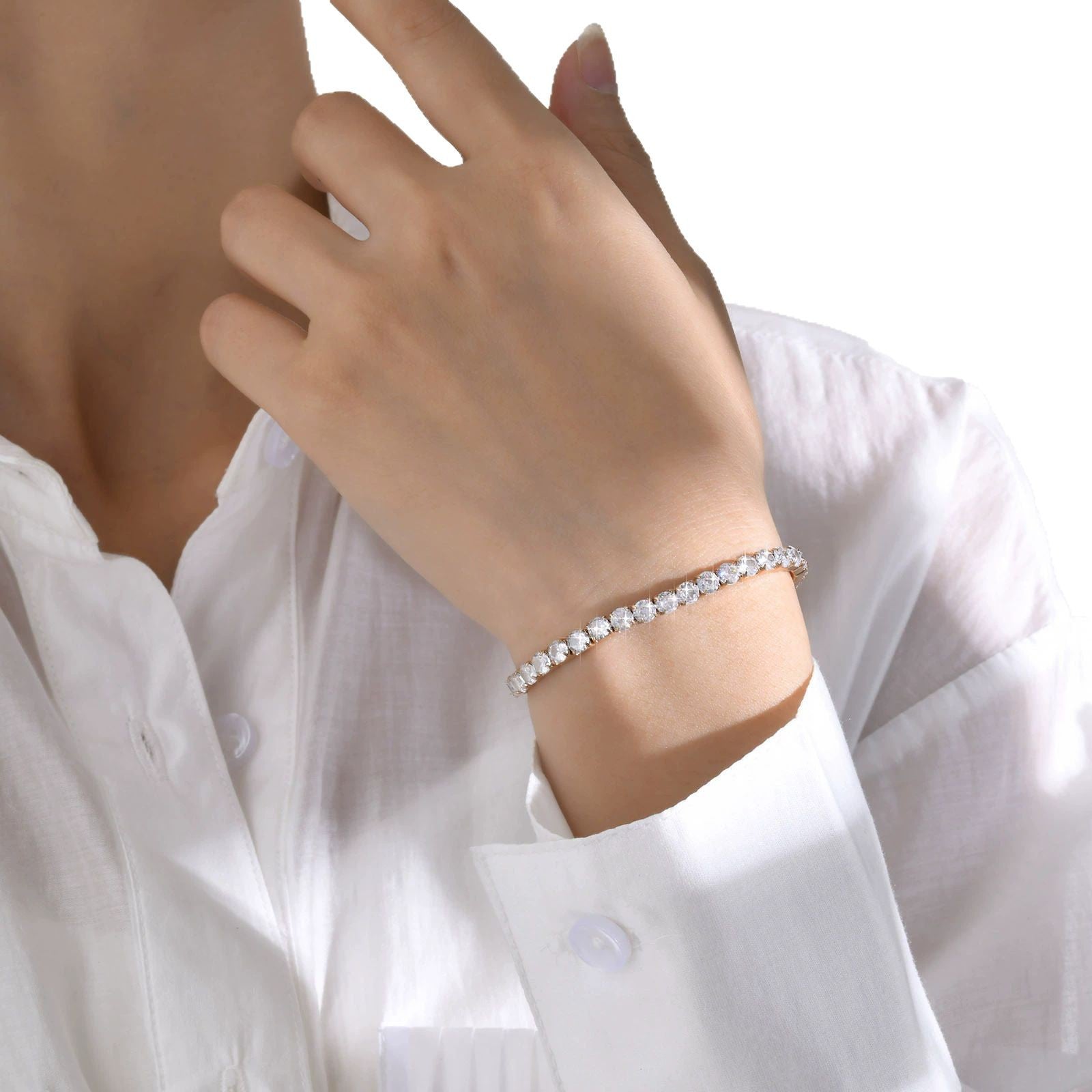 Full Diamond Tennis Bracelet Jewelry