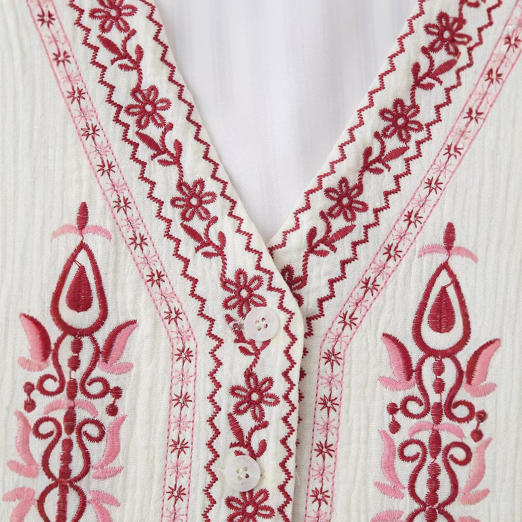 Embroidered shoulder jacket for women
