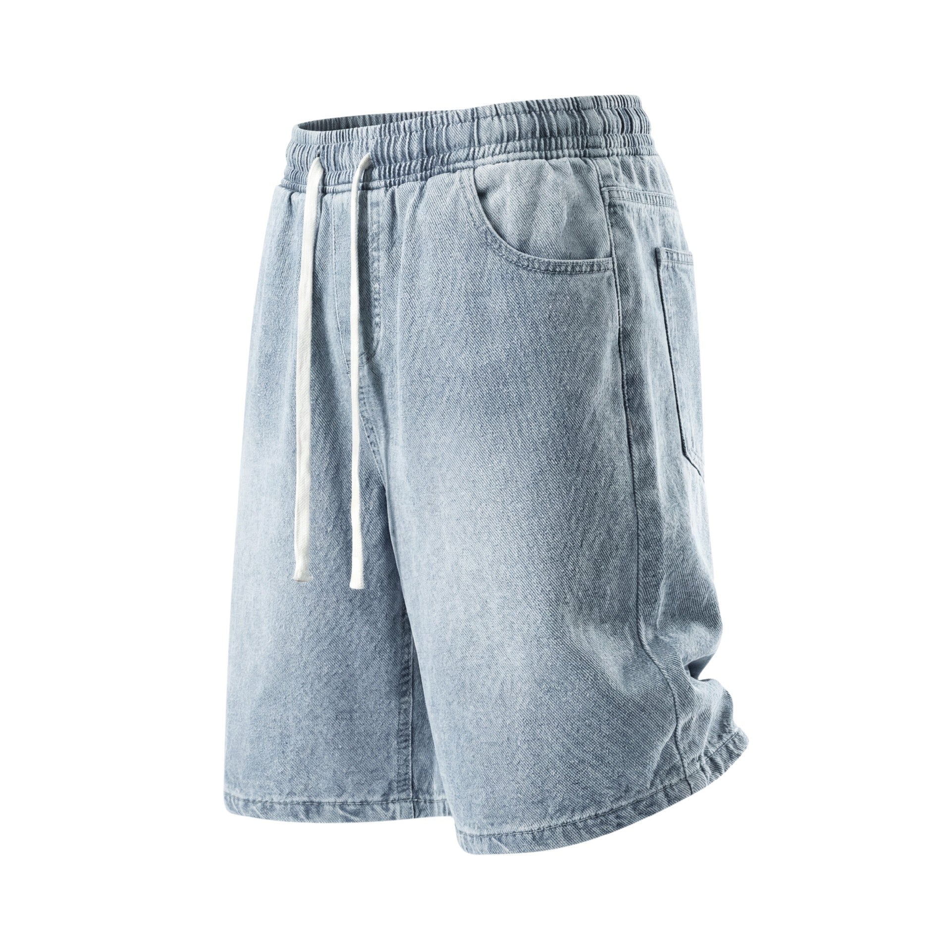 Ice Silk Denim Shorts Men's Five-Quarter Pants