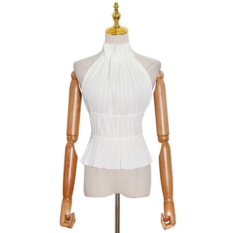 Backless Lace-Up High-Neck Tank Top