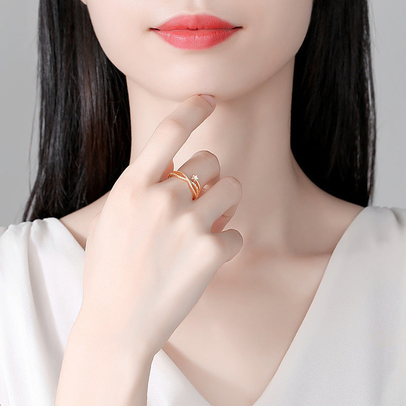 Alloy Double-Layer Star Ring