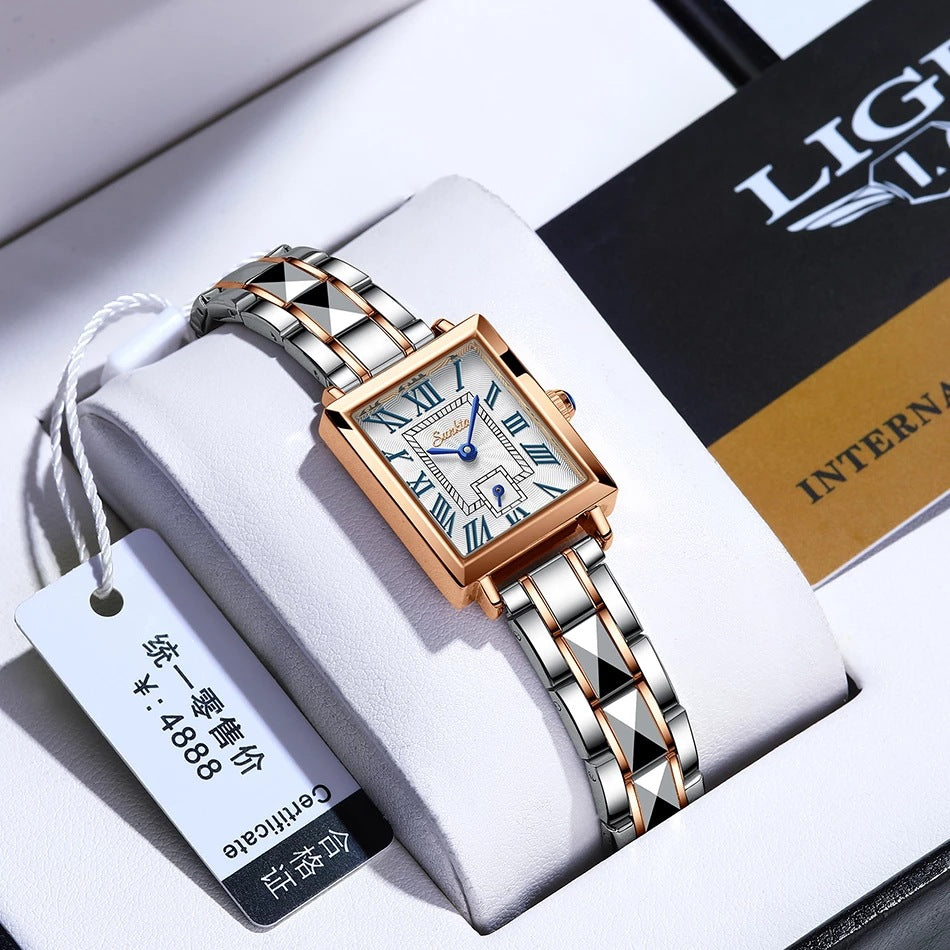 Waterproof Square Quartz Wristwatch for Women