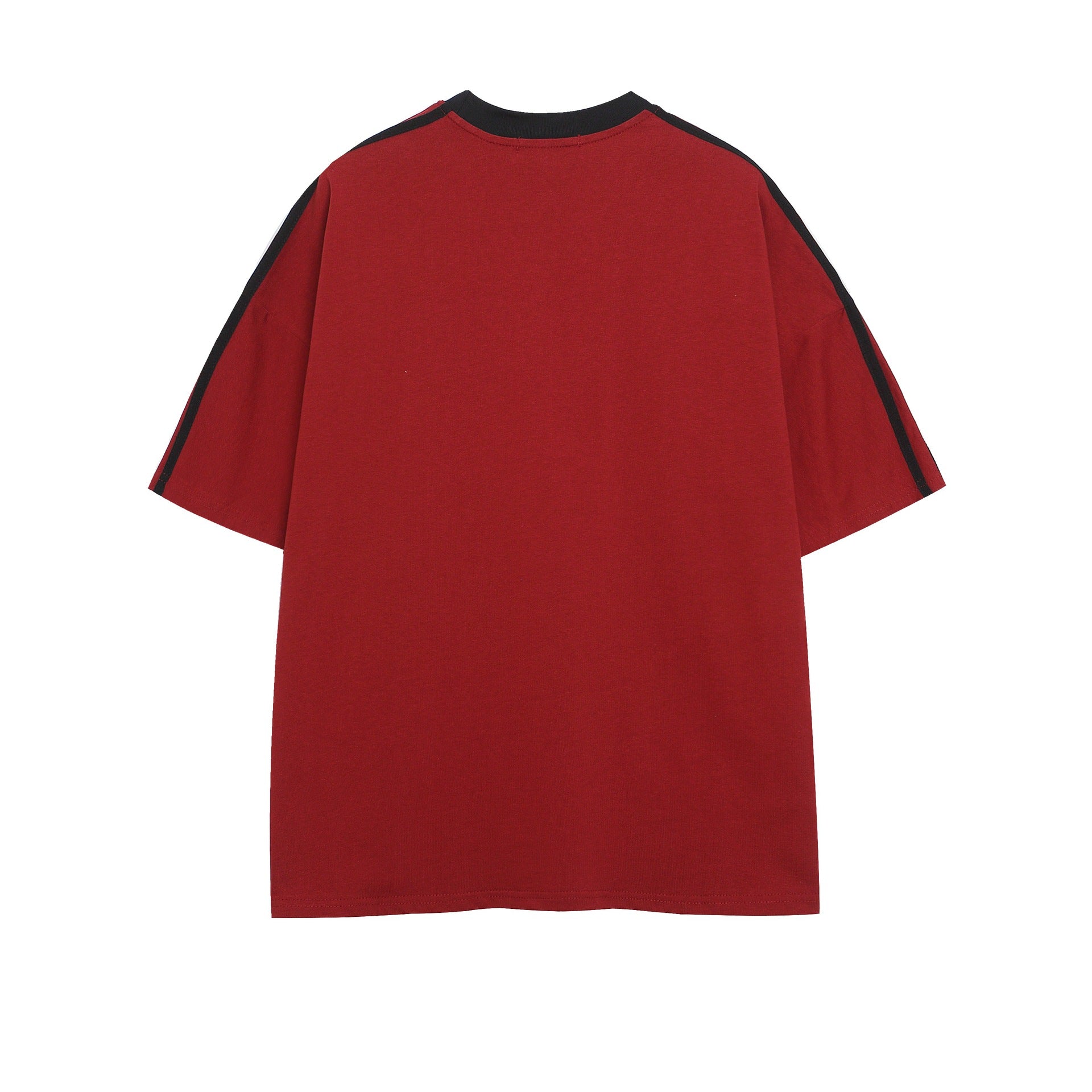 Contrast Asymmetric Short-Sleeve Top
