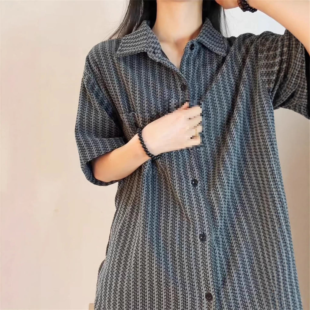 Pattern Old Money Style Short Sleeve Shirt for Men