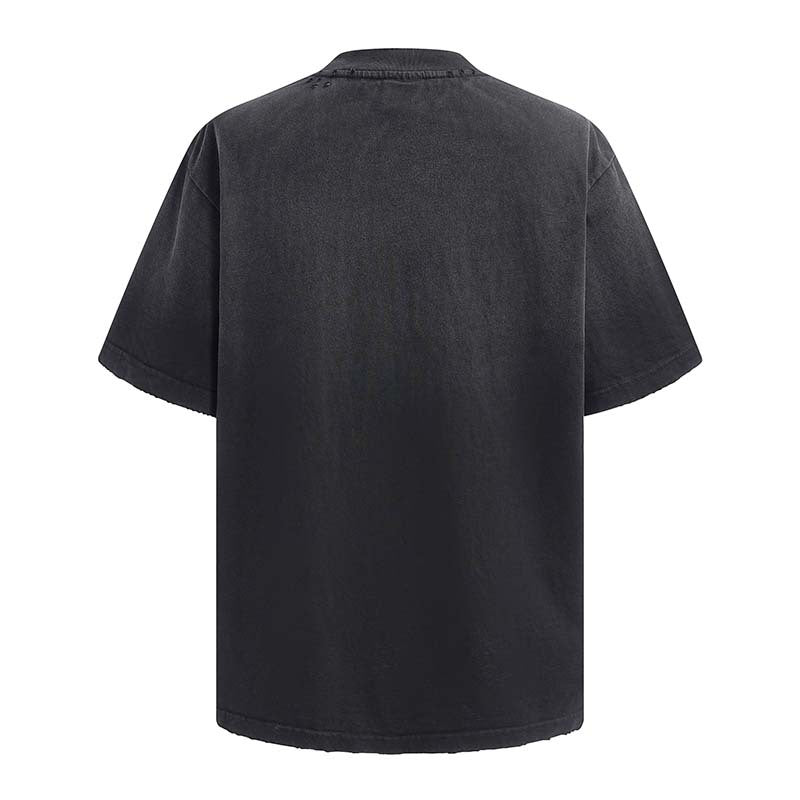 Letter printing washing water making old spray painted short sleeves