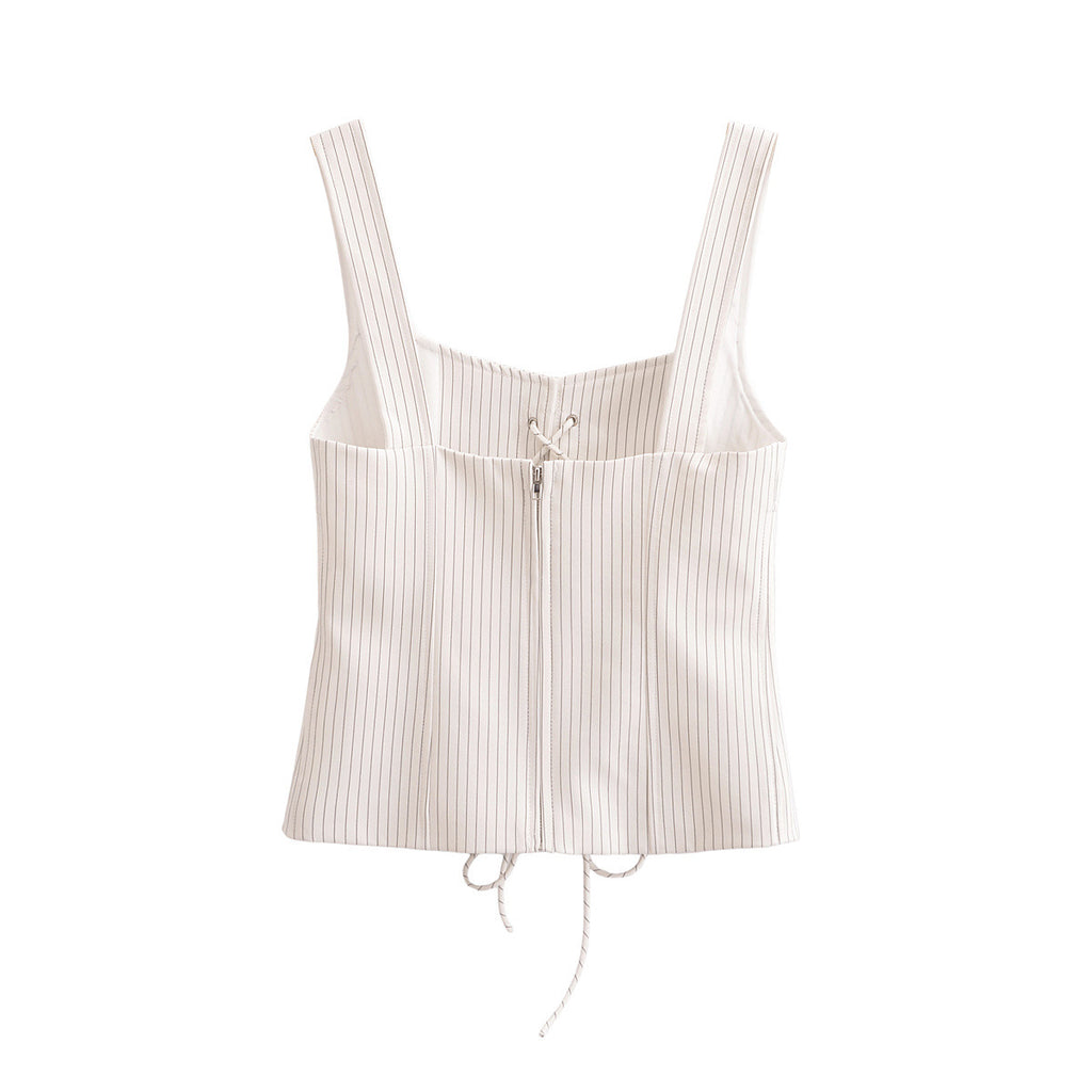 Sleeveless Striped Strap Tank Top