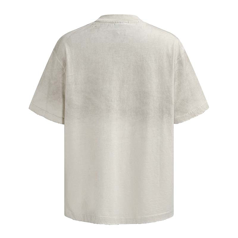Letter printing washing water making old spray painted short sleeves