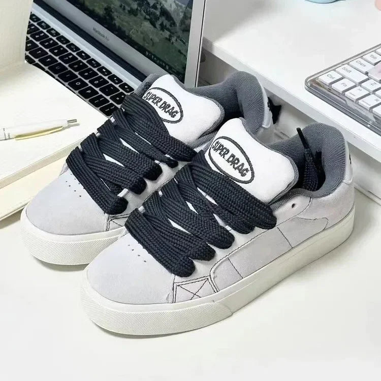 Chunky Platform Lace-Up Skate Sneakers