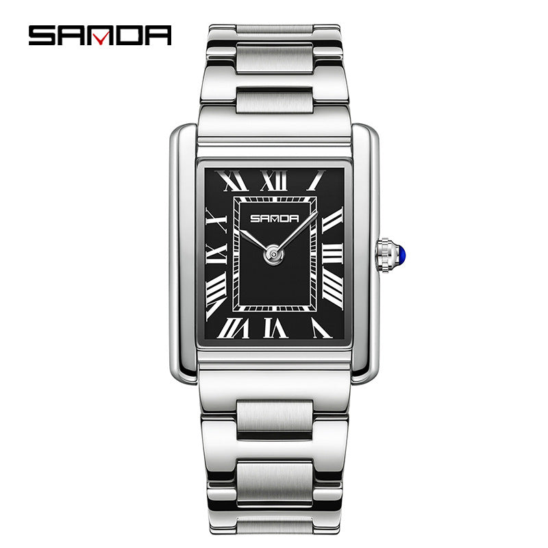 Waterproof Square Roman Numeral Quartz Unisex Watch
