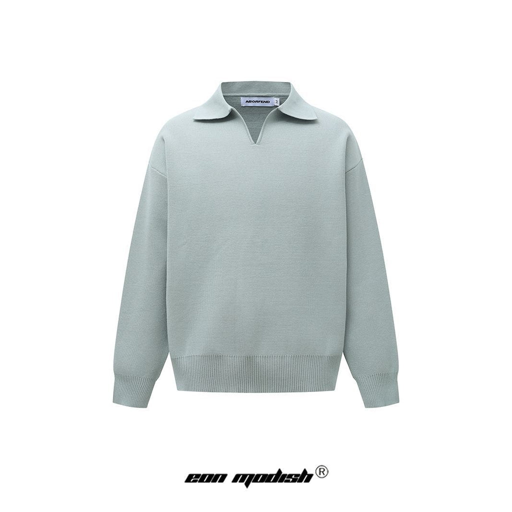 Modish Simple Collar Old Money Style Versatile Long Sleeve Sweater