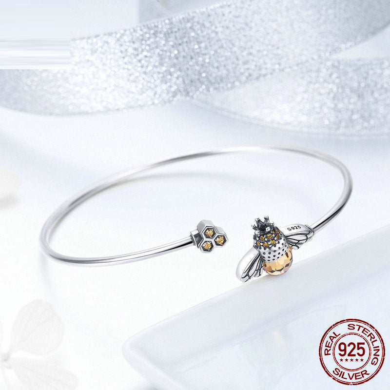 Pure silver s925 silver bracelet, women's bee chain