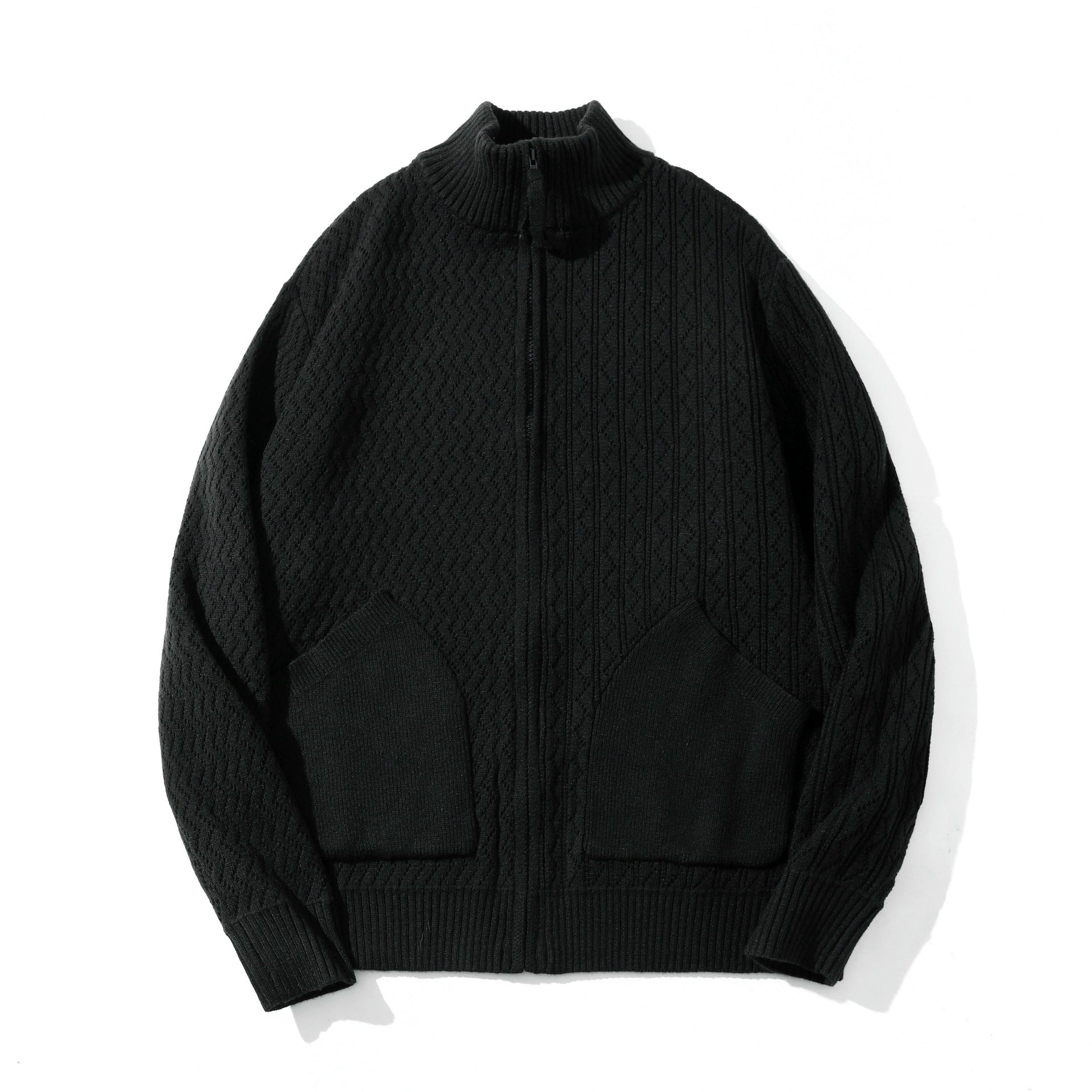 Texture Loose Lazy Solid Color Old Money Style Knit Cardigan