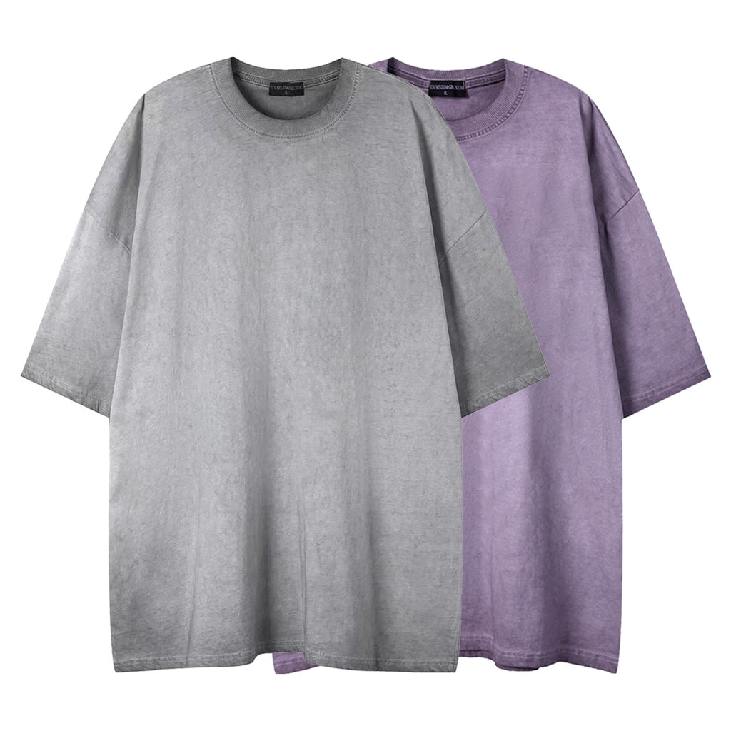 Plain Vintage-Wash Short Sleeve T-Shirt