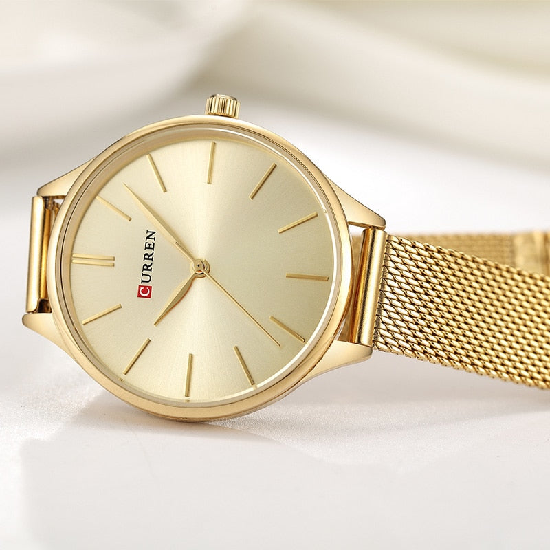 Rose Gold Milanese Steel Mesh Quartz Watch
