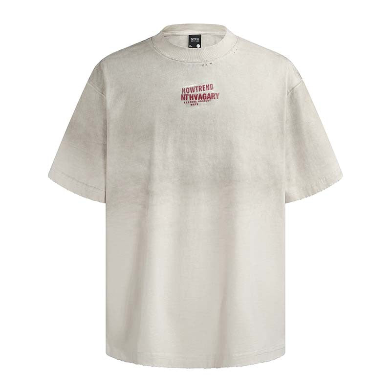 Letter printing washing water making old spray painted short sleeves