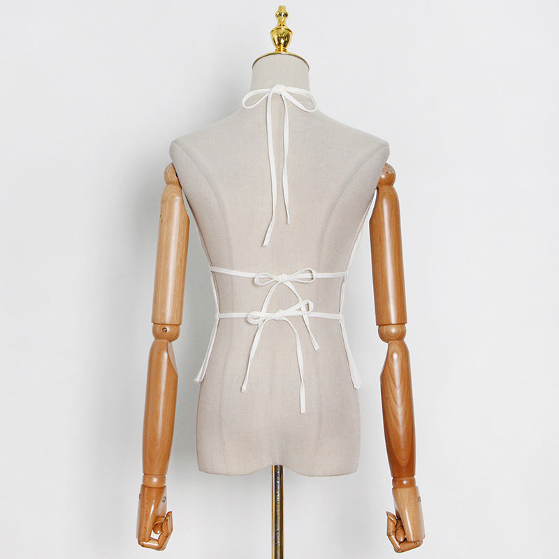 Backless Lace-Up High-Neck Tank Top