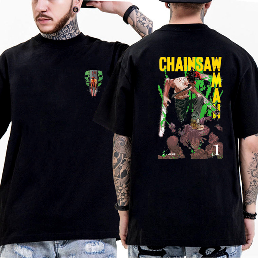 Chainsaw Man Denji Graphic Printed Vintage Wash T-Shirt