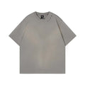 Character printing spray painting making old short sleeves