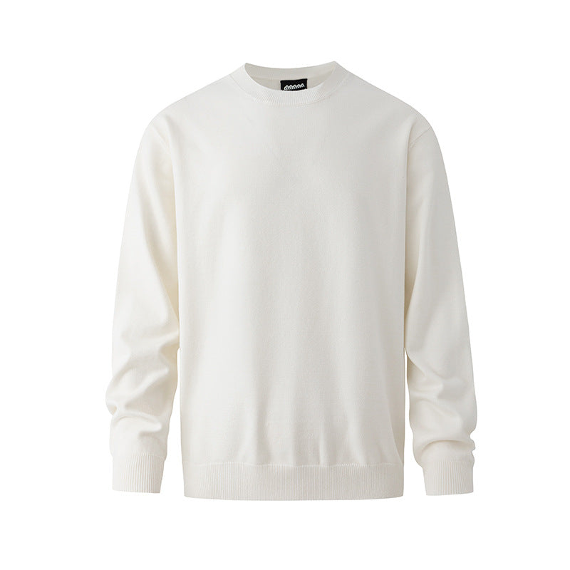 Relaxed Solid Crewneck Knit Sweater