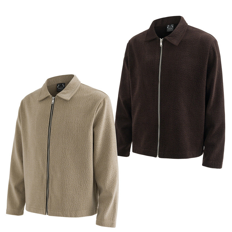 Men's Simple Trendy Old Money Style Textured Personality Lapel Jacket