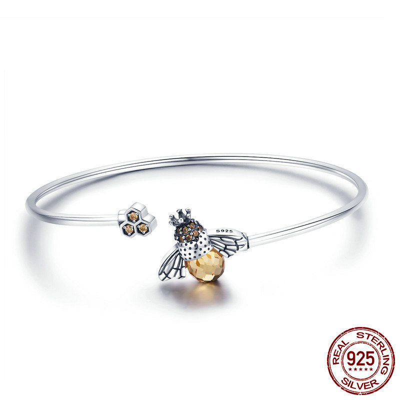 Pure silver s925 silver bracelet, women's bee chain