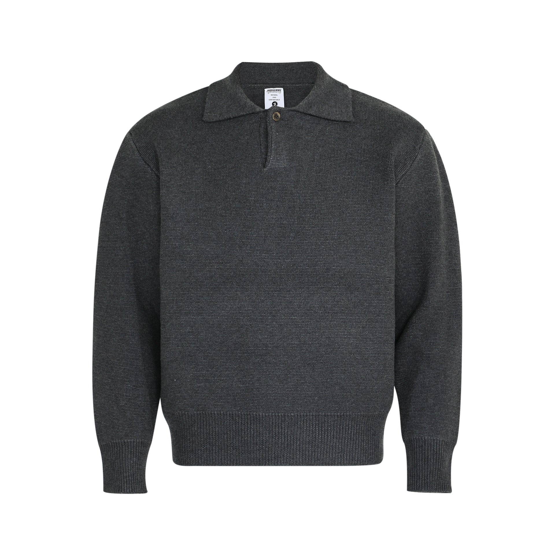High-End Unisex Notch Lapel Sweater Old Money Style Trendy Men's Loose Long Sleeve Knitwear