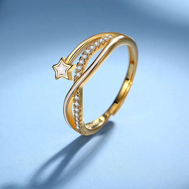 Alloy Double-Layer Star Ring