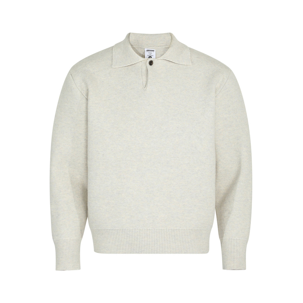 High-End Unisex Notch Lapel Sweater Old Money Style Trendy Men's Loose Long Sleeve Knitwear