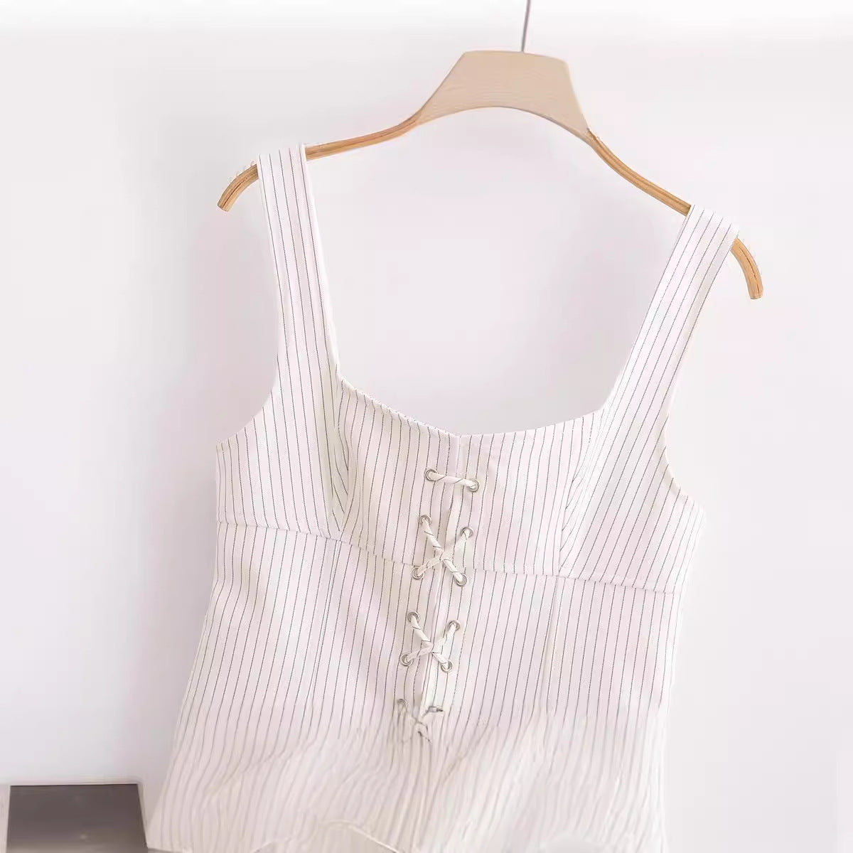 Sleeveless Striped Strap Tank Top