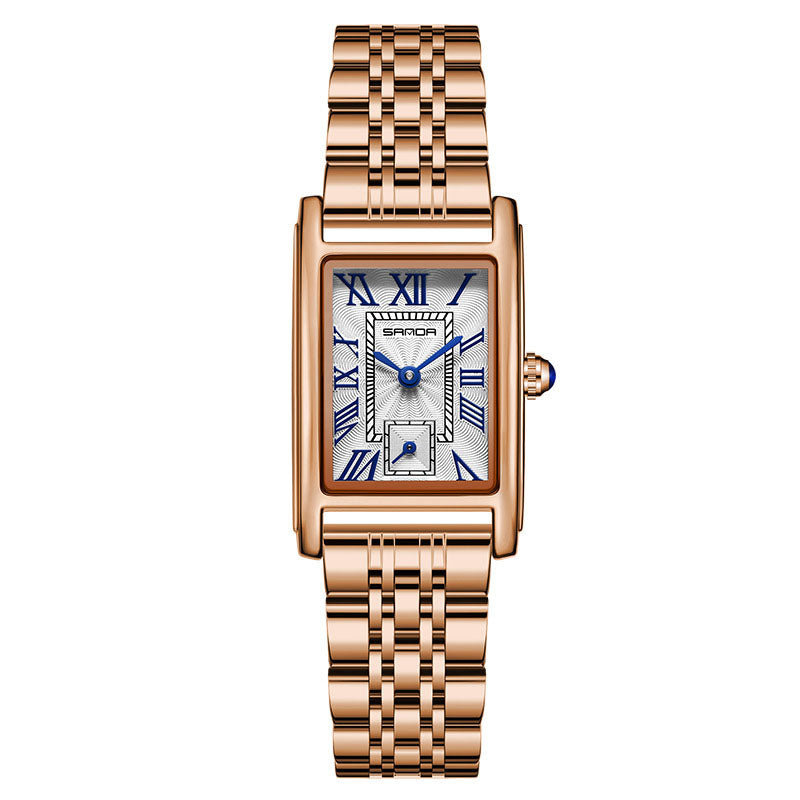 Waterproof Square Roman Numeral Quartz Watch
